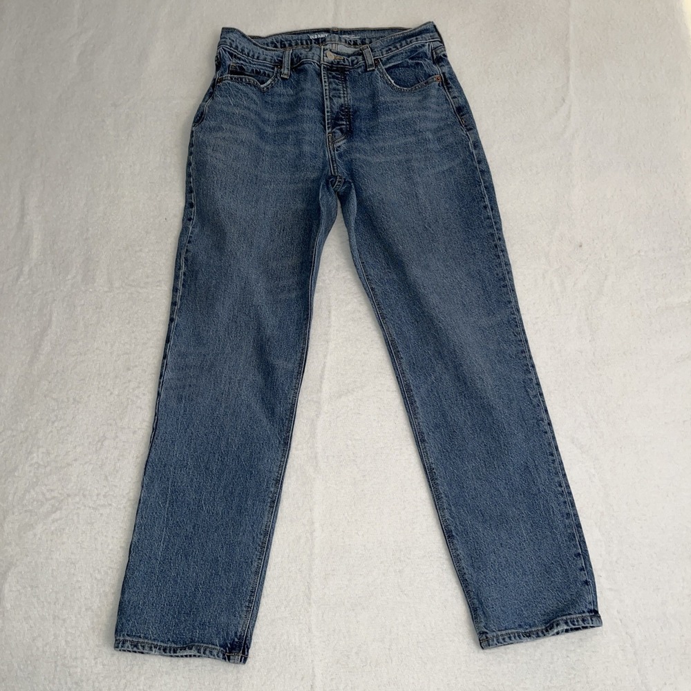 Old Navy Jeans Women Size 6  Blue High-Rise Slouchy Straight Secret Slim Pockets